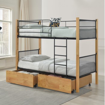 ΚΡΕΒΑΤΙ ΚΟΥΚΕΤΑ ΜΕ 2 ΕΠΙΔΑΠΕΔΙΑ ΣΥΡΤΑΡΙΑ RAYVEN HM21119 ΞΥΛΟ-ΜΕΤΑΛΛΟ--ΓΙΑ ΣΤΡΩΜΑΤΑ 90x190εκ