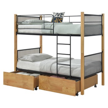 ΚΡΕΒΑΤΙ ΚΟΥΚΕΤΑ ΜΕ 2 ΕΠΙΔΑΠΕΔΙΑ ΣΥΡΤΑΡΙΑ RAYVEN HM21119 ΞΥΛΟ-ΜΕΤΑΛΛΟ--ΓΙΑ ΣΤΡΩΜΑΤΑ 90x190εκ