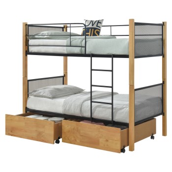 ΚΡΕΒΑΤΙ ΚΟΥΚΕΤΑ ΜΕ 2 ΕΠΙΔΑΠΕΔΙΑ ΣΥΡΤΑΡΙΑ RAYVEN HM21119 ΞΥΛΟ-ΜΕΤΑΛΛΟ--ΓΙΑ ΣΤΡΩΜΑΤΑ 90x190εκ