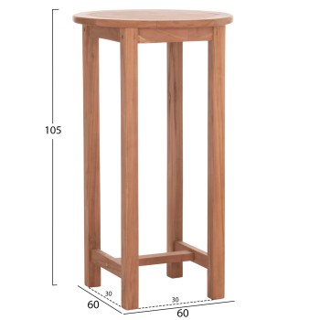 ΤΡΑΠΕΖΙ/ΣΤΑΝΤ ΜΠΑΡ ΣΤΡΟΓΓΥΛΟ PRESSCOT HM18114 ΞΥΛΟ TEAK--ΦΥΣΙΚΟ Φ60x105Υεκ.