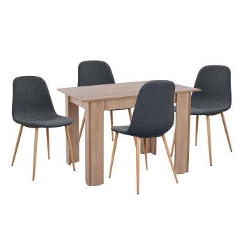 ΣΕΤ ΤΡΑΠΕΖΑΡΙΑΣ 5ΤΜΧ KELVIN HM21116 ΤΡΑΠΕΖΙ ΜΕ ΚΑΡΕΚΛΕΣ ΜΕΤΑΛΛΙΚΕΣ ΜΕ ΥΦΑΣΜΑ