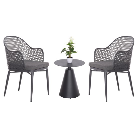 ΣΕΤ LOUNGE 3TMX ΕΞ.ΧΩΡΟΥ OREGO HM21106.01 ΑΛΟΥΜΙΝΙΟ ΣΕ ΣΚΟΥΡΟ ΓΚΡΙ