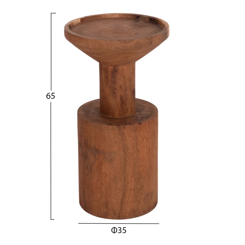 ΤΡΑΠΕΖΙ ΒΟΗΘΗΤΙΚΟ BERMAL HM9889.11 ΜΑΣΙΦ ΞΥΛΟ SUAR ΣΕ ΦΥΣΙΚΟ Φ35x65Υεκ.