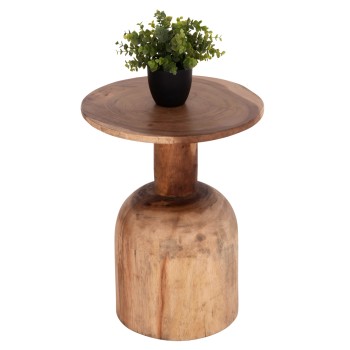 ΒΟΗΘΗΤΙΚΟ ΤΡΑΠΕΖΑΚΙ PUMBE HM9891.11 ΞΥΛΟ SUAR ΣΕ ΦΥΣΙΚΟ ΧΡΩΜΑ Φ40x50Υεκ