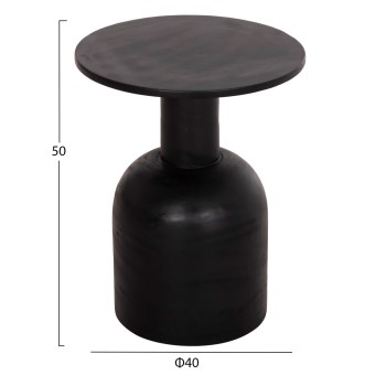 ΒΟΗΘΗΤΙΚΟ ΤΡΑΠΕΖΑΚΙ PUMBE HM9891.12 ΞΥΛΟ SUAR ΣΕ ΜΑΥΡΟ ΧΡΩΜΑ Φ40x50Υεκ