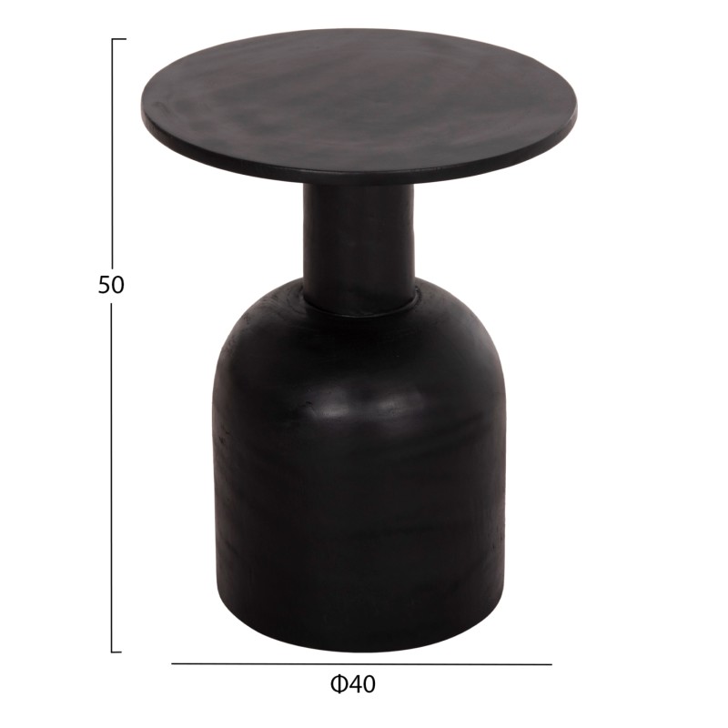 ΒΟΗΘΗΤΙΚΟ ΤΡΑΠΕΖΑΚΙ PUMBE HM9891.12 ΞΥΛΟ SUAR ΣΕ ΜΑΥΡΟ ΧΡΩΜΑ Φ40x50Υεκ