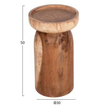 ΤΡΑΠΕΖΙ ΒΟΗΘΗΤΙΚΟ LOKI HM9899.11 ΜΑΣΙΦ ΞΥΛΟ SUAR ΣΕ ΦΥΣΙΚΟ Φ30x50Υεκ.