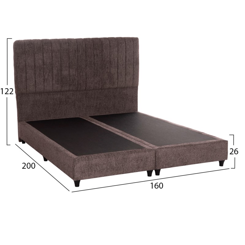 ΚΡEΒΑΤΙ ΔΙΠΛΟ LUTHER HM717.02 ΥΦΑΣΜΑ TEDDY ΚΑΦΕ--ΓΙΑ ΣΤΡΩΜΑ 160x200εκ.
