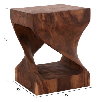 ΣΚΑΜΠΟ GEBO HM9754.21 ΤΕΤΡΑΓΩΝΟ--ΞΥΛΟ SUAR ΣΕ ΣΚΟΥΡΟ ΦΥΣΙΚΟ 35x35x45Yεκ.