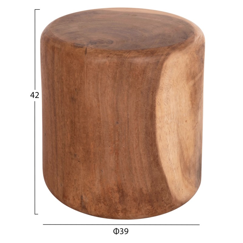 ΣΚΑΜΠΟ ΣΤΡΟΓΓΥΛΟ TOBI HM9791.11 ΜΑΣΙΦ ΞΥΛΟ SUAR--ΦΥΣΙΚΟ Φ39x42Υεκ.