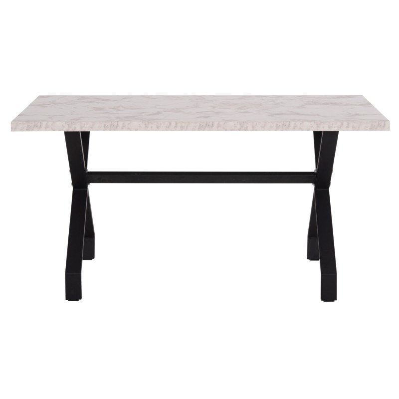 ΤΡΑΠΕΖΙ ΚΟΥΖΙΝΑΣ LANA HM18221.01 ΜΕΛΑΜΙΝΗ ΛΕΥΚΟ ΜΑΡΜΑΡΟ-ΜΑΥΡΑ ΜΕΤΑΛ.ΠΟΔΙΑ 140x70x72Υεκ