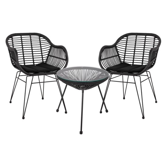 ΣΕΤ ΤΡΑΠΕΖΑΡΙΑΣ 3ΤΜΧ HM11871 ΜΕΤΑΛΛΟ & RATTAN ΣΕ ΜΑΥΡΟ ΧΡΩΜΑ ΣΕΤ ΤΡΑΠΕΖΑΡΙΑΣ 3ΤΜΧ HM11871 ΜΕΤΑΛΛΟ & RATTAN ΣΕ ΜΑΥΡΟ ΧΡΩΜΑ