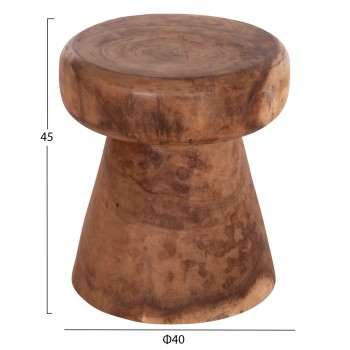 ΣΚΑΜΠΟ-ΤΡΑΠΕΖΑΚΙ ΣΤΡΟΓΓΥΛΟ CUPRE HM9793.11 ΜΑΣΙΦ ΞΥΛΟ SUAR-ΦΥΣΙΚΟ Φ40x45Υεκ.