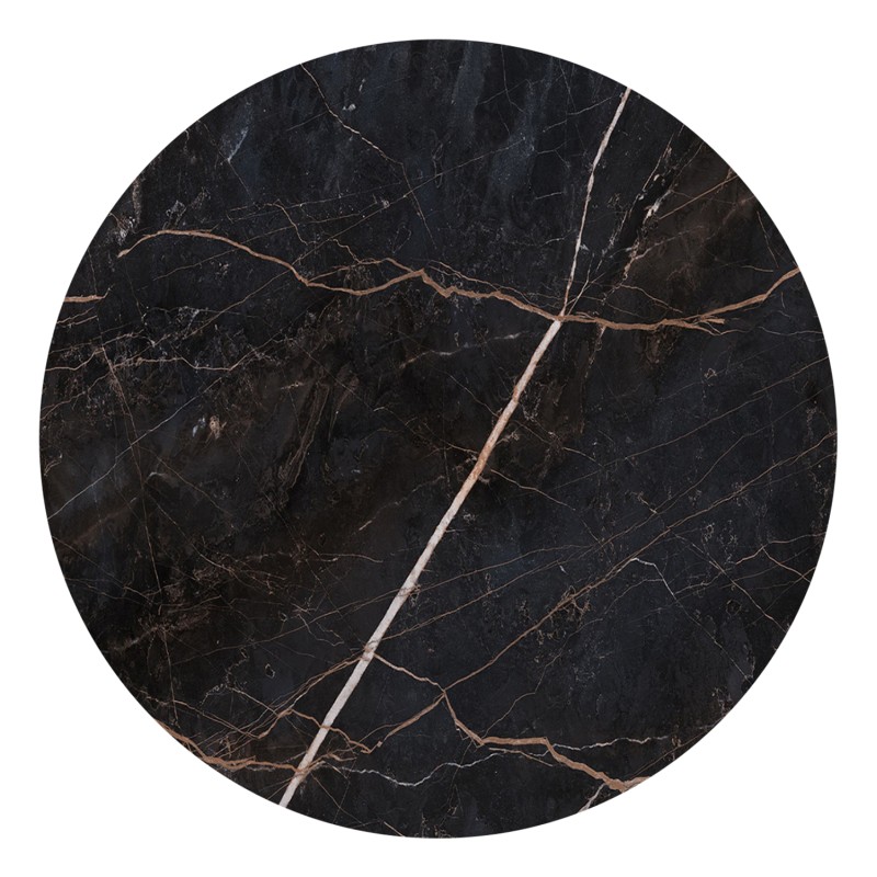 ΕΠΙΦΑΝΕΙΑ ΤΡΑΠΕΖΙΟΥ HPL ΣΤΡΟΓΓΥΛΗ HM5842.34 ΜΑΥΡΟ ΜΑΡΜΑΡΟ Φ70εκ.