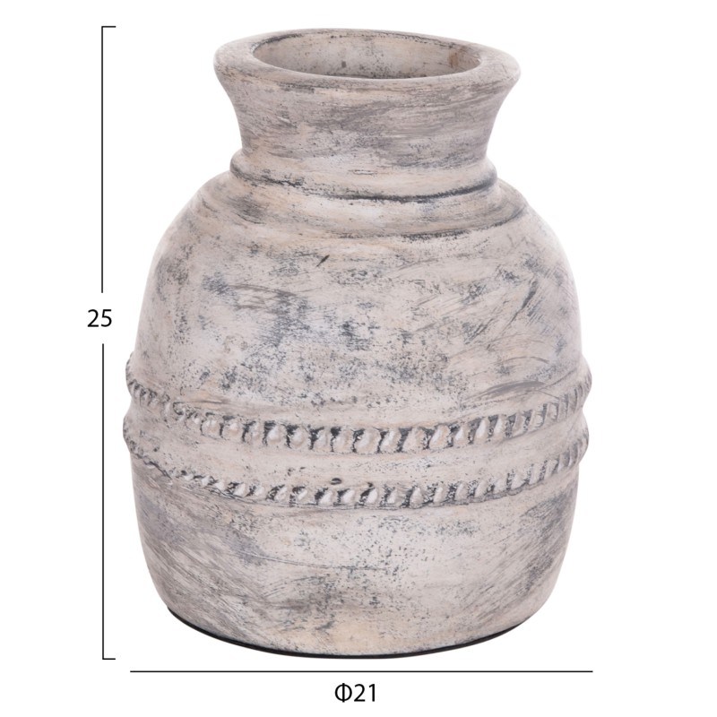 ΔΙΑΚΟΣΜΗΤΙΚΟ ΕΠΙΤΡΑΠΕΖΙΟ ΒΑΖΟ VERMO HM4393 ΤΕΡΑΚΟΤΑ ΣΕ ΑΝΟΙΧΤΟ ΓΚΡΙ Φ21x25Υεκ.