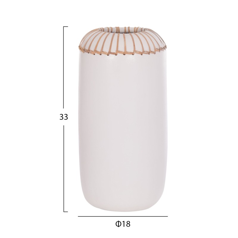 ΕΠΙΤΡΑΠΕΖΙΟ ΔΙΑΚΟΣΜΗΤΙΚΟ ΒΑΖΟ LENNOX HM4675.02S TΕΡΑΚΟΤΑ ΣΕ ΛΕΥΚΟ--Φ18x33Υεκ.