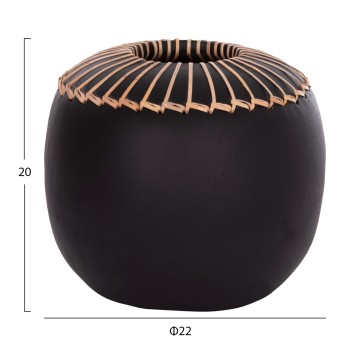 ΕΠΙΤΡΑΠΕΖΙΟ ΔΙΑΚΟΣΜΗΤΙΚΟ ΒΑΖΟ LENNOX HM4675.01L TΕΡΑΚΟΤΑ ΣΕ ΜΑΥΡΟ--Φ22x20Υεκ.