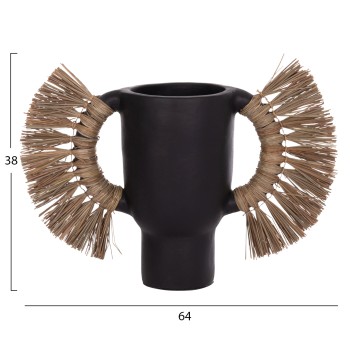 ΕΠΙΤΡΑΠΕΖΙΟ ΔΙΑΚΟΣΜΗΤΙΚΟ ΒΑΖΟ ALICA HM4668.01L ΜΑΥΡΗ ΤΕΡΑΚΟΤΑ & GRASS--64x22x38Υεκ