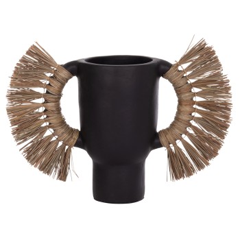 ΕΠΙΤΡΑΠΕΖΙΟ ΔΙΑΚΟΣΜΗΤΙΚΟ ΒΑΖΟ ALICA HM4668.01L ΜΑΥΡΗ ΤΕΡΑΚΟΤΑ & GRASS--64x22x38Υεκ