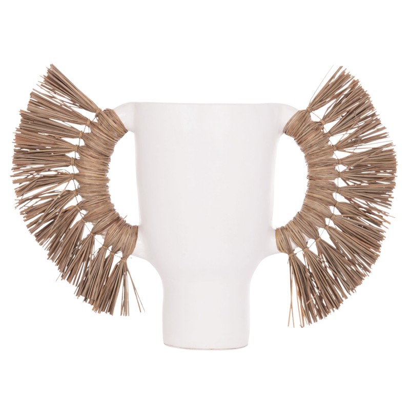 ΕΠΙΤΡΑΠΕΖΙΟ ΔΙΑΚΟΣΜΗΤΙΚΟ ΒΑΖΟ ALICA HM4668.02L ΛΕΥΚΗ ΤΕΡΑΚΟΤΑ & GRASS--64x22x38Υεκ