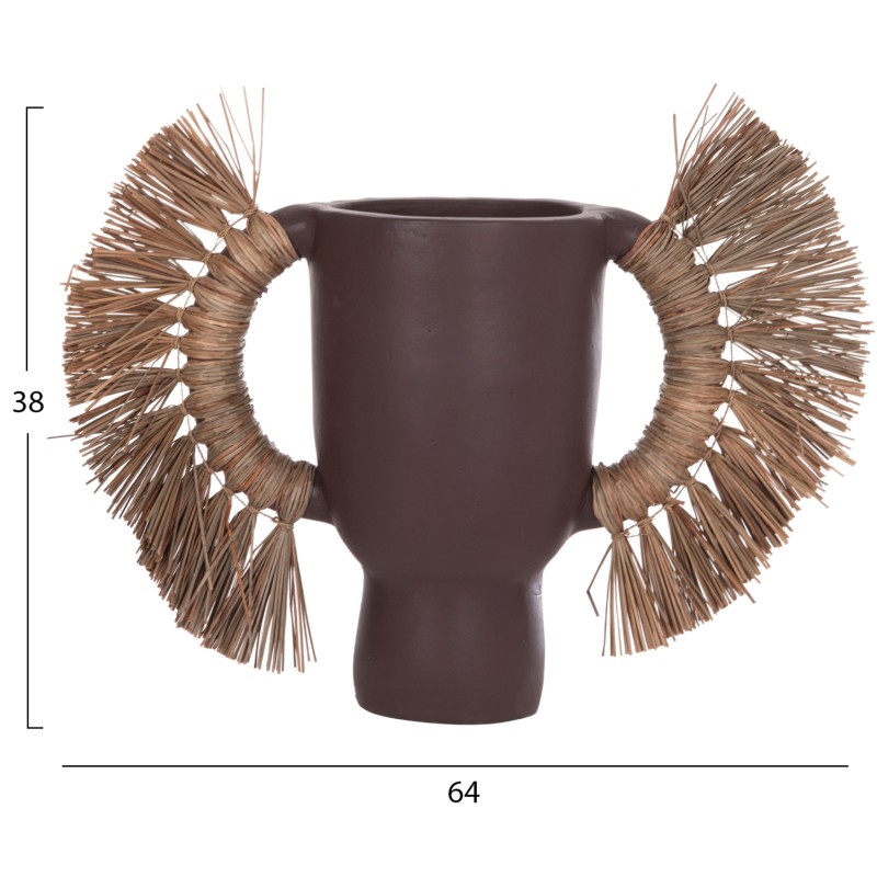 ΕΠΙΤΡΑΠΕΖΙΟ ΔΙΑΚΟΣΜΗΤΙΚΟ ΒΑΖΟ ALICA HM4668.07L ΣΟΚΟΛΑΤΙ ΤΕΡΑΚΟΤΑ & GRASS--64x22x38Υεκ