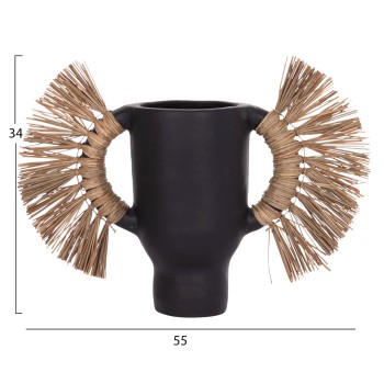 ΕΠΙΤΡΑΠΕΖΙΟ ΔΙΑΚΟΣΜΗΤΙΚΟ ΒΑΖΟ ALICA HM4668.01S ΜΑΥΡΗ ΤΕΡΑΚΟΤΑ & GRASS--55x19x34Υεκ