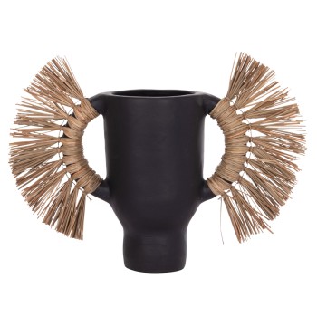 ΕΠΙΤΡΑΠΕΖΙΟ ΔΙΑΚΟΣΜΗΤΙΚΟ ΒΑΖΟ ALICA HM4668.01S ΜΑΥΡΗ ΤΕΡΑΚΟΤΑ & GRASS--55x19x34Υεκ