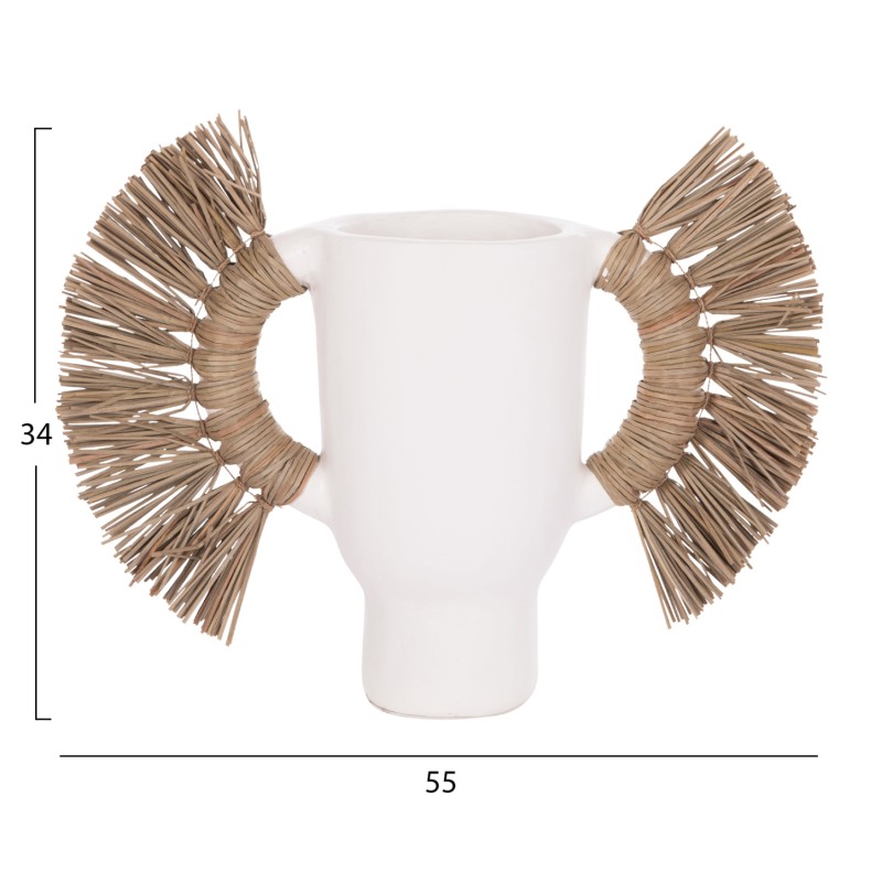 ΕΠΙΤΡΑΠΕΖΙΟ ΔΙΑΚΟΣΜΗΤΙΚΟ ΒΑΖΟ ALICA HM4668.02S ΛΕΥΚΗ ΤΕΡΑΚΟΤΑ & GRASS--55x19x34Υεκ