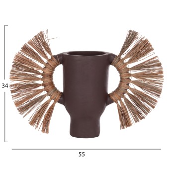 ΕΠΙΤΡΑΠΕΖΙΟ ΔΙΑΚΟΣΜΗΤΙΚΟ ΒΑΖΟ ALICA HM4668.07S ΣΟΚΟΛΑΤΙ ΤΕΡΑΚΟΤΑ & GRASS--55x19x34Υεκ