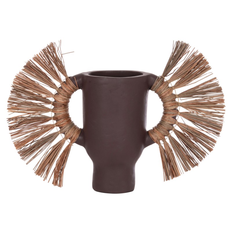 ΕΠΙΤΡΑΠΕΖΙΟ ΔΙΑΚΟΣΜΗΤΙΚΟ ΒΑΖΟ ALICA HM4668.07S ΣΟΚΟΛΑΤΙ ΤΕΡΑΚΟΤΑ & GRASS--55x19x34Υεκ