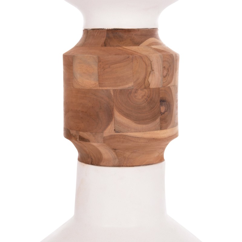 ΔΙΑΚΟΣΜΗΤΙΚΟ ΒΑΖΟ ΔΑΠΕΔΟΥ NEBULA HM4661.02 FIBER CEMENT ΛΕΥΚΟ--ΞΥΛΟ ΤΕΑΚ Φ60x115Υεκ.