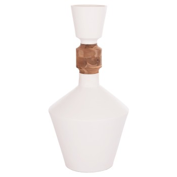 ΔΙΑΚΟΣΜΗΤΙΚΟ ΒΑΖΟ ΔΑΠΕΔΟΥ NEBULA HM4661.02 FIBER CEMENT ΛΕΥΚΟ--ΞΥΛΟ ΤΕΑΚ Φ60x115Υεκ.