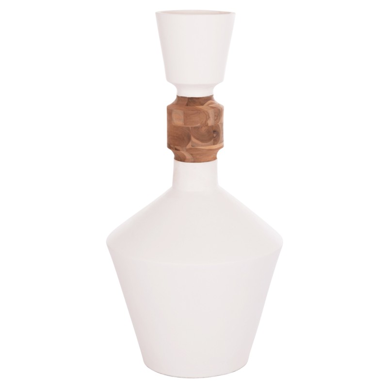 ΔΙΑΚΟΣΜΗΤΙΚΟ ΒΑΖΟ ΔΑΠΕΔΟΥ NEBULA HM4661.02 FIBER CEMENT ΛΕΥΚΟ--ΞΥΛΟ ΤΕΑΚ Φ60x115Υεκ.