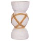 ΔΙΑΚΟΣΜΗΤΙΚΟ ΒΑΖΟ ΔΑΠΕΔΟΥ MAYNARD HM4672.02L TERRACOTTA ΛΕΥΚΟ--RATTAN Φ32x62.5Υεκ.
