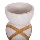 ΔΙΑΚΟΣΜΗΤΙΚΟ ΒΑΖΟ ΔΑΠΕΔΟΥ MAYNARD HM4672.02L TERRACOTTA ΛΕΥΚΟ--RATTAN Φ32x62.5Υεκ.