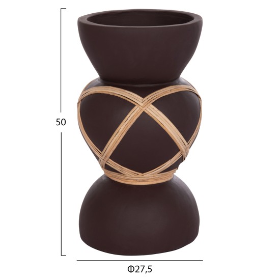ΔΙΑΚΟΣΜΗΤΙΚΟ ΒΑΖΟ ΔΑΠΕΔΟΥ MAYNARD HM4672.07S TERRACOTTA ΣΟΚΟΛΑΤΙ-RATTAN Φ27.5x50Υεκ ΔΙΑΚΟΣΜΗΤΙΚΟ ΒΑΖΟ ΔΑΠΕΔΟΥ MAYNARD HM4672.07S TERRACOTTA ΣΟΚΟΛΑΤΙ-RATTAN Φ27.5x50Υεκ