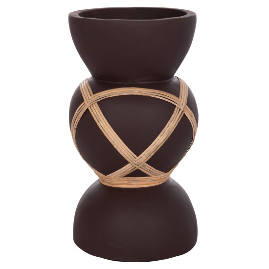 ΔΙΑΚΟΣΜΗΤΙΚΟ ΒΑΖΟ ΔΑΠΕΔΟΥ MAYNARD HM4672.07S TERRACOTTA ΣΟΚΟΛΑΤΙ-RATTAN Φ27.5x50Υεκ ΔΙΑΚΟΣΜΗΤΙΚΟ ΒΑΖΟ ΔΑΠΕΔΟΥ MAYNARD HM4672.07S TERRACOTTA ΣΟΚΟΛΑΤΙ-RATTAN Φ27.5x50Υεκ