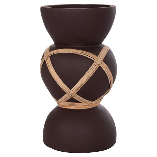 ΔΙΑΚΟΣΜΗΤΙΚΟ ΒΑΖΟ ΔΑΠΕΔΟΥ MAYNARD HM4672.07S TERRACOTTA ΣΟΚΟΛΑΤΙ-RATTAN Φ27.5x50Υεκ ΔΙΑΚΟΣΜΗΤΙΚΟ ΒΑΖΟ ΔΑΠΕΔΟΥ MAYNARD HM4672.07S TERRACOTTA ΣΟΚΟΛΑΤΙ-RATTAN Φ27.5x50Υεκ
