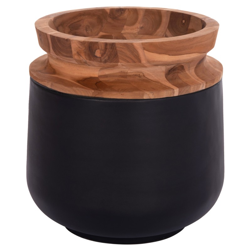 ΔΙΑΚΟΣΜΗΤΙΚΟ ΒΑΖΟ ΔΑΠΕΔΟΥ LINTER HM4662.01L FIBER CEMENT ΜΑΥΡΟ--ΞΥΛΟ ΤΕΑΚ Φ41x47Υεκ.