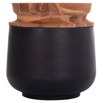 ΔΙΑΚΟΣΜΗΤΙΚΟ ΒΑΖΟ ΔΑΠΕΔΟΥ LINTER HM4662.01L FIBER CEMENT ΜΑΥΡΟ--ΞΥΛΟ ΤΕΑΚ Φ41x47Υεκ.