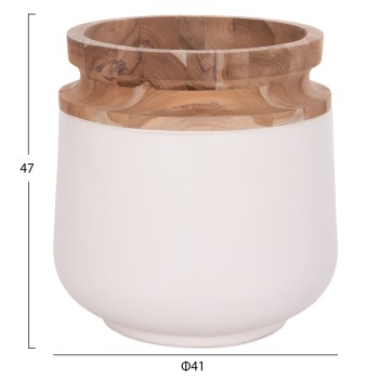 ΔΙΑΚΟΣΜΗΤΙΚΟ ΒΑΖΟ ΔΑΠΕΔΟΥ LINTER HM4662.02L FIBER CEMENT ΛΕΥΚΟ--ΞΥΛΟ ΤΕΑΚ Φ41x47Υεκ.