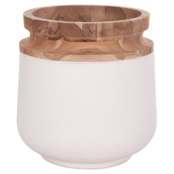 ΔΙΑΚΟΣΜΗΤΙΚΟ ΒΑΖΟ ΔΑΠΕΔΟΥ LINTER HM4662.02L FIBER CEMENT ΛΕΥΚΟ--ΞΥΛΟ ΤΕΑΚ Φ41x47Υεκ.