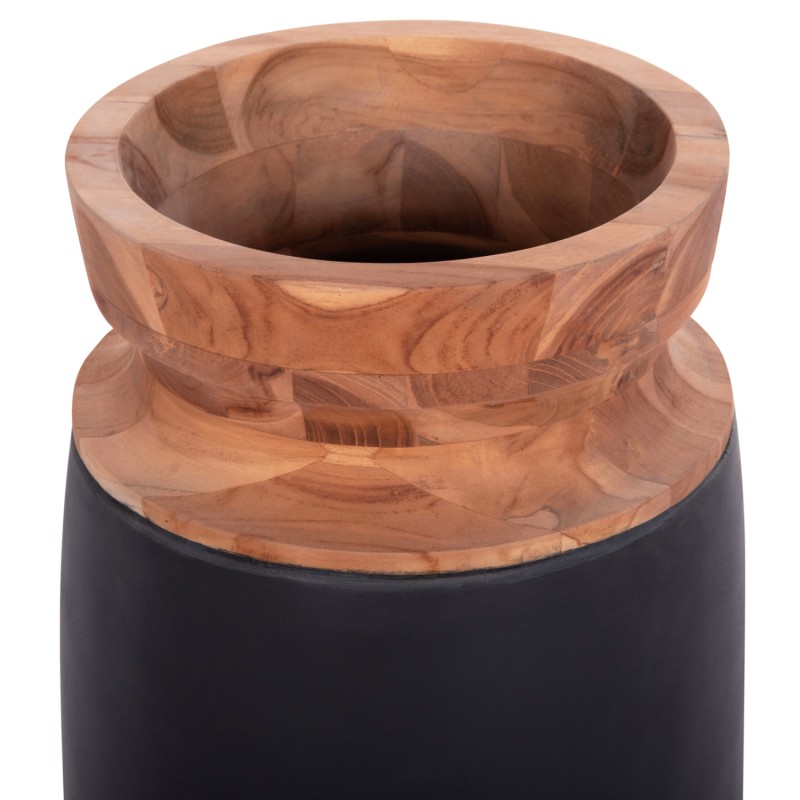 ΔΙΑΚΟΣΜΗΤΙΚΟ ΒΑΖΟ ΔΑΠΕΔΟΥ LINTER HM4662.01S FIBER CEMENT ΜΑΥΡΟ--ΞΥΛΟ ΤΕΑΚ Φ34x60Υεκ.