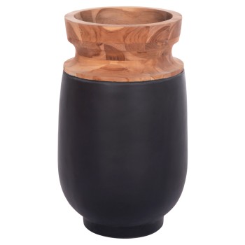 ΔΙΑΚΟΣΜΗΤΙΚΟ ΒΑΖΟ ΔΑΠΕΔΟΥ LINTER HM4662.01S FIBER CEMENT ΜΑΥΡΟ--ΞΥΛΟ ΤΕΑΚ Φ34x60Υεκ.