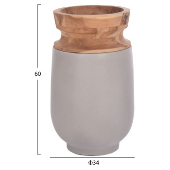 ΔΙΑΚΟΣΜΗΤΙΚΟ ΒΑΖΟ ΔΑΠΕΔΟΥ LINTER HM4662.03S FIBER CEMENT ΓΚΡΙ--ΞΥΛΟ ΤΕΑΚ Φ34x60Υεκ.