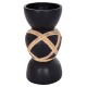 ΔΙΑΚΟΣΜΗΤΙΚΟ ΒΑΖΟ ΔΑΠΕΔΟΥ MAYNARD HM4672.01L TERRACOTTA ΜΑΥΡΟ-RATTAN Φ32x62.5Υεκ