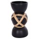 ΔΙΑΚΟΣΜΗΤΙΚΟ ΒΑΖΟ ΔΑΠΕΔΟΥ MAYNARD HM4672.01L TERRACOTTA ΜΑΥΡΟ-RATTAN Φ32x62.5Υεκ