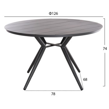 ΣΕΤ ΤΡΑΠΕΖΑΡΙΑΣ ΕΞΩΤ. ΧΩΡΟΥ 5ΤΜΧ BERG HM21134 ΣΚΟΥΡΟ ΓΚΡΙ ΑΛΟΥΜΙΝΙΟ--P.E.RATTAN