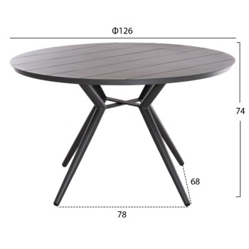 ΣΕΤ ΤΡΑΠΕΖΑΡΙΑΣ ΕΞΩΤ. ΧΩΡΟΥ 5ΤΜΧ BERG HM21134 ΣΚΟΥΡΟ ΓΚΡΙ ΑΛΟΥΜΙΝΙΟ--P.E.RATTAN