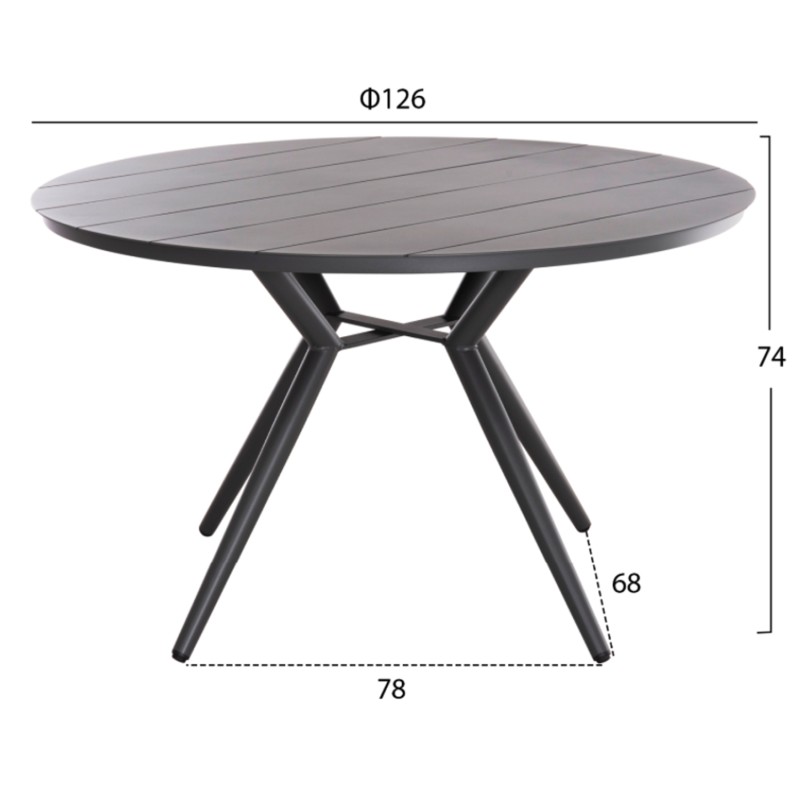 ΣΕΤ ΤΡΑΠΕΖΑΡΙΑΣ ΕΞΩΤ. ΧΩΡΟΥ 5ΤΜΧ BERG HM21134 ΣΚΟΥΡΟ ΓΚΡΙ ΑΛΟΥΜΙΝΙΟ--P.E.RATTAN